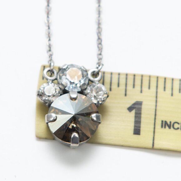 Sabika Swarovski Crystal Necklace Champagne Silver - Picture 8 of 10